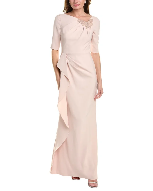 Dress for party current style -Teri Jon by Rickie Freeman Bead Embellished Gown