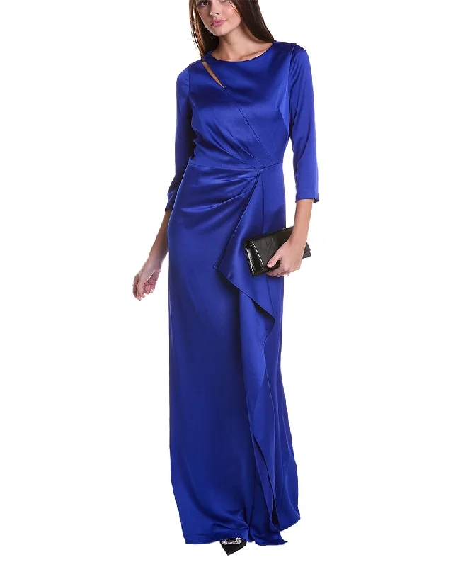 Party dress with stripes -Teri Jon by Rickie Freeman Draped Gown