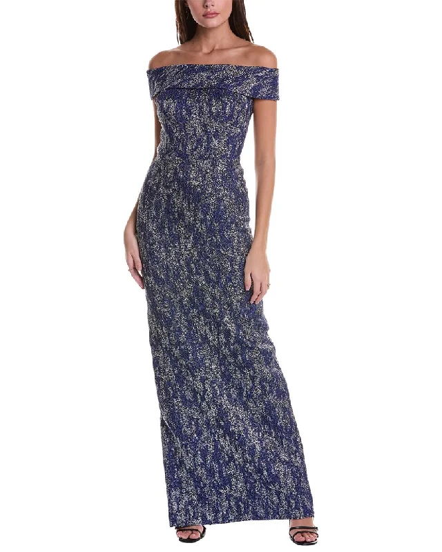 Party dress with polka dots -Teri Jon by Rickie Freeman Jacquard Gown