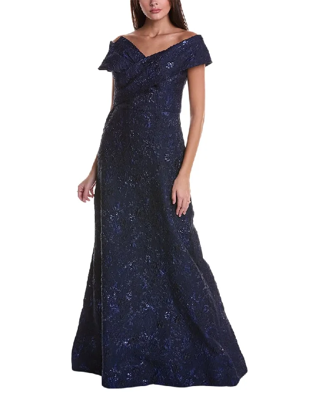 Party dress for indoor party -Teri Jon by Rickie Freeman Jacquard Gown