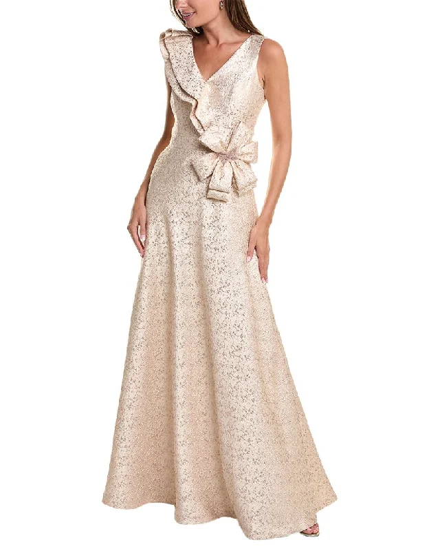 Party dress that suits your personality -Teri Jon by Rickie Freeman Metallic Jacquard Gown Party dress that suits your personality -Teri Jon by Rickie Freeman Metallic Jacquard Gown