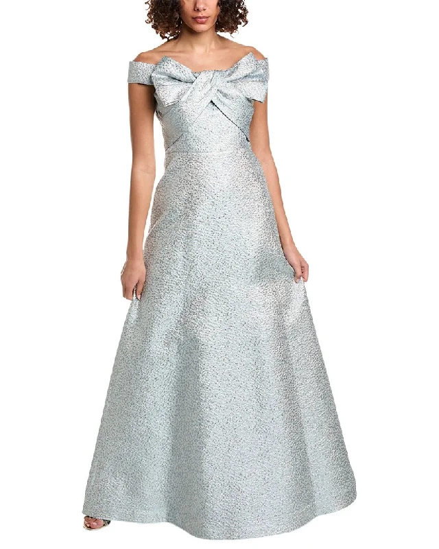 Dress for party trendy style -Teri Jon by Rickie Freeman Off-The-Shoulder Gown