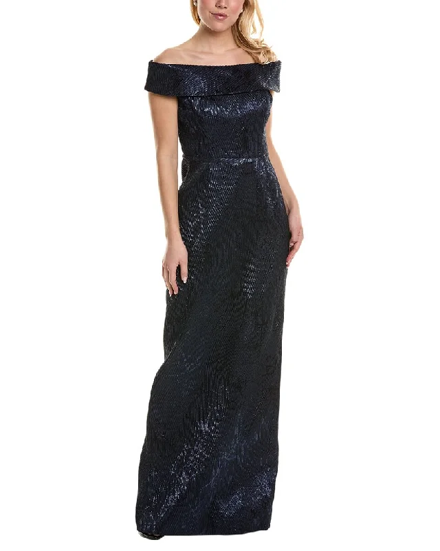 Party dress that is attention-grabbing -Teri Jon by Rickie Freeman Off-The-Shoulder Gown