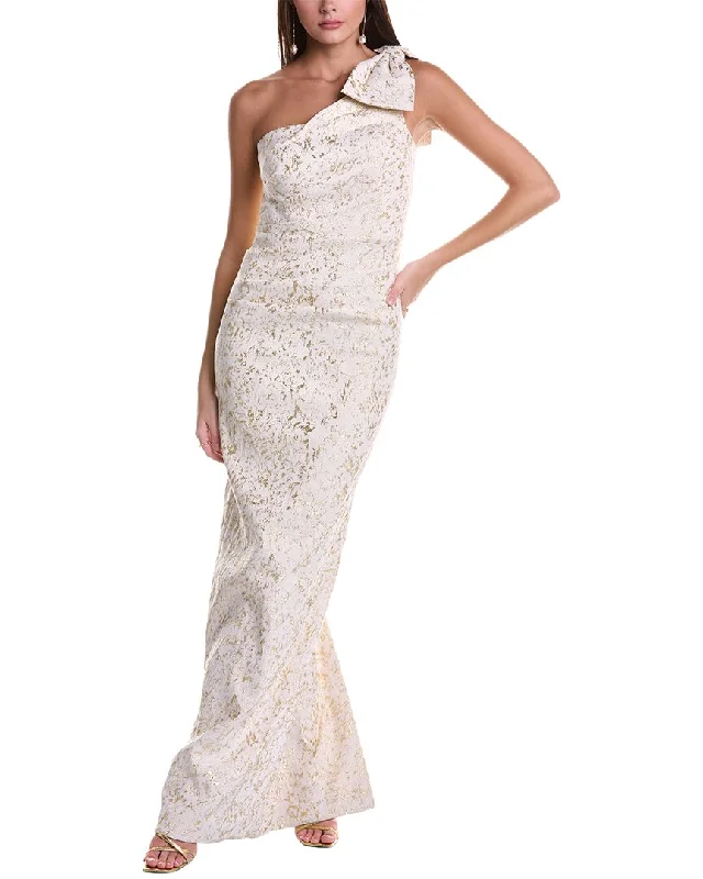 Dress for party celebratory event -Teri Jon by Rickie Freeman One-Shoulder Gown