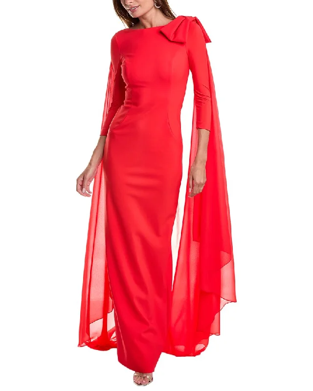 Party dress that is effortlessly chic -Teri Jon by Rickie Freeman Scuba Column Gown