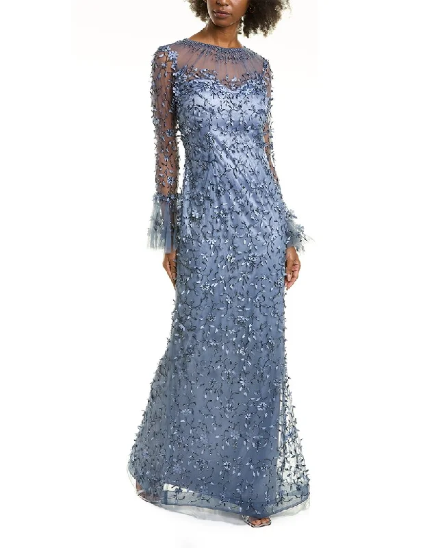 Dress for party spring season -Teri Jon by Rickie Freeman Tulle Overlay Gown