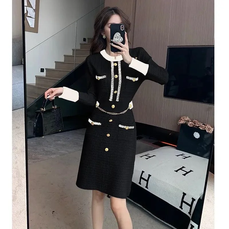 Dress for party festive gathering -Terra Vintage Woolen Dress