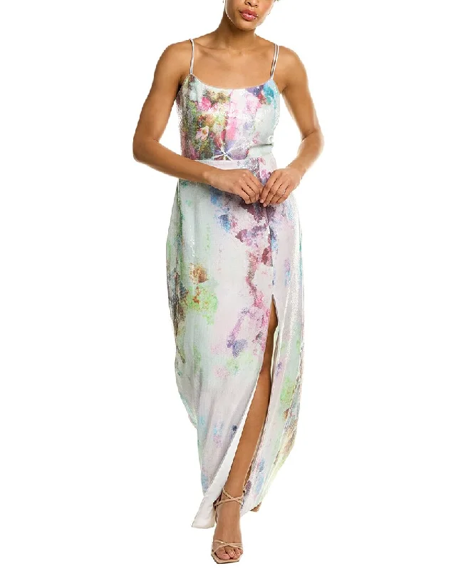 Party dress: shoe pairing -Theia Evie Gown