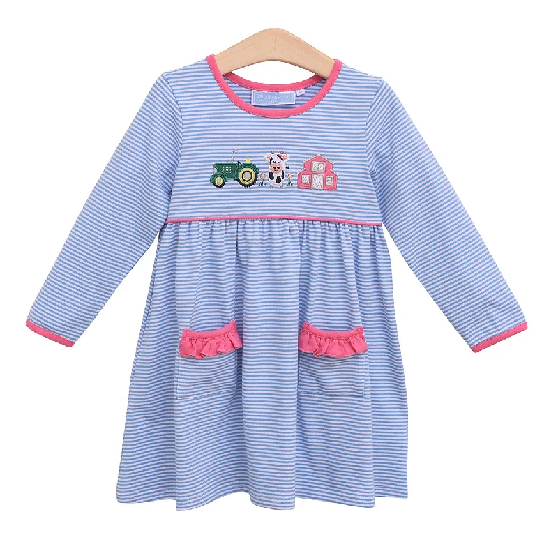 Dress for party plus size women -Farm Applique Dress