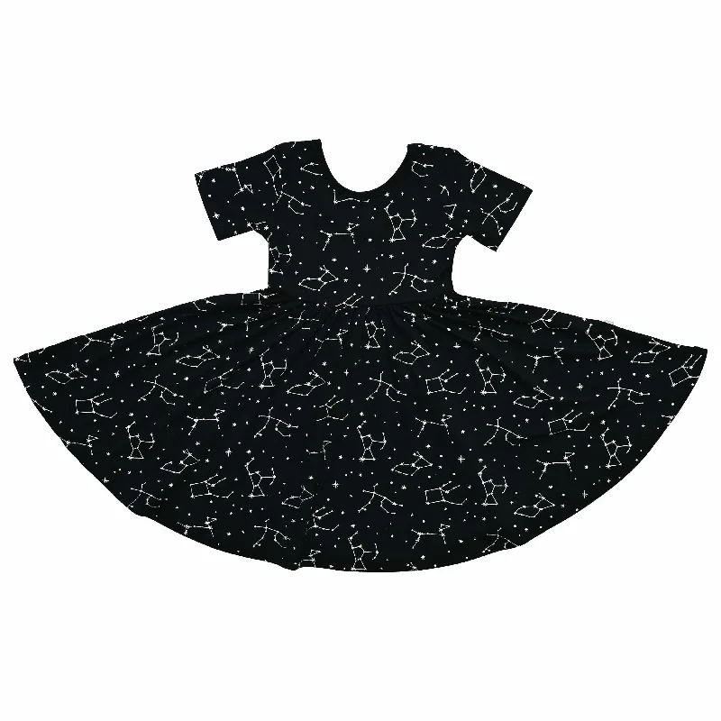 evening gowns with side slit-Twirl Dress in Midnight Constellation