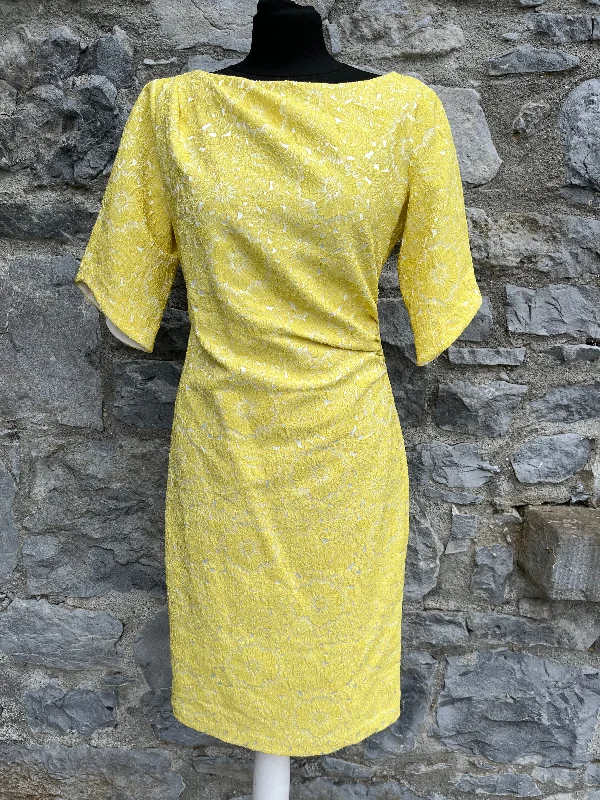 Party dress that makes you stand out -Yellow pressed flowers dress uk 10