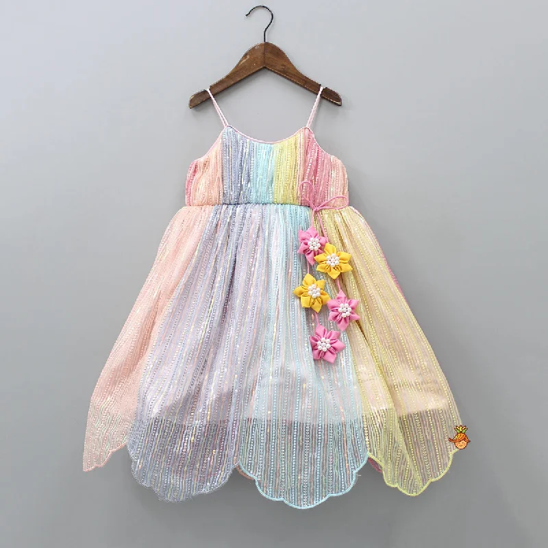 How to dress for a party -Pre Order: Sequins Embroidered Multicolour Spaghetti Strap Gown How to dress for a party -Pre Order: Sequins Embroidered Multicolour Spaghetti Strap Gown