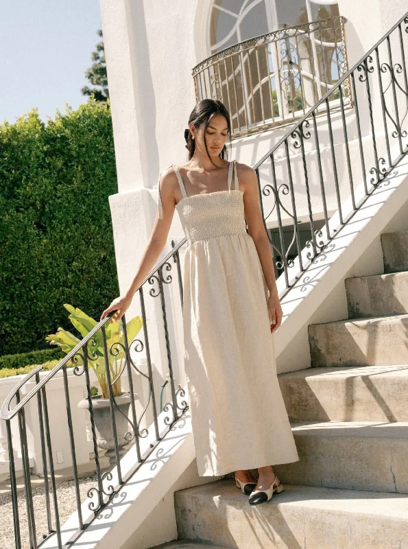 Party dress as seen on TV -Sophie Dress - Oatmeal Linen