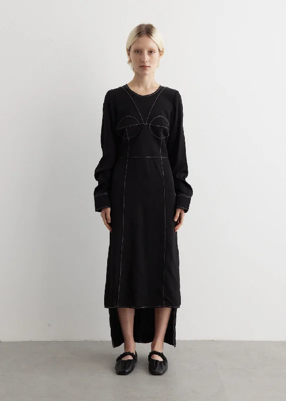 Party dress that is age-appropriate -Contrast Stitch Bustier Dress