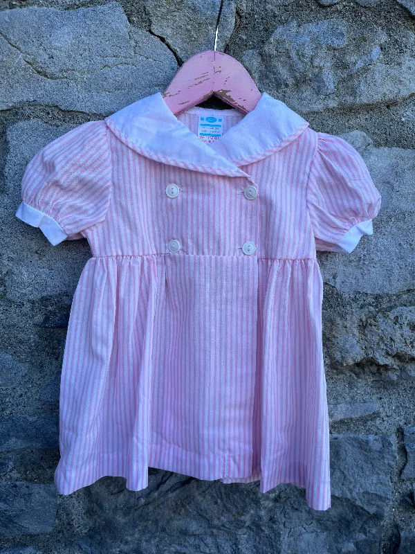 Best dress for party occasions -80s pink stripy dress  3-6m (62-68cm)