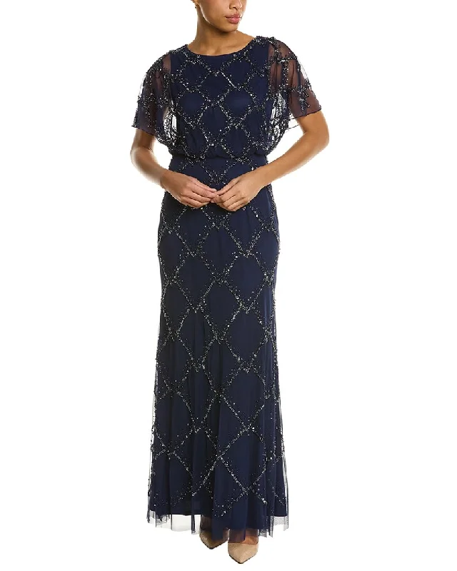 Party dress in earth tones -Adrianna Papell Beaded Gown