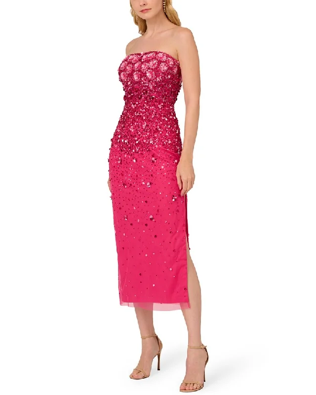 Dress for party holiday celebration -Adrianna Papell Beaded Strapless Gown