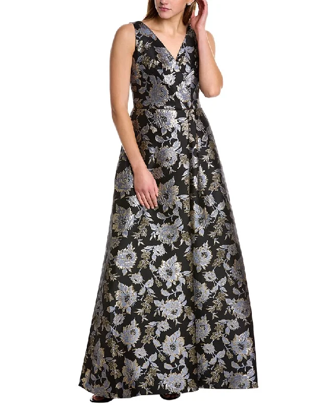 Party dress that is machine washable -Adrianna Papell Brocade Gown
