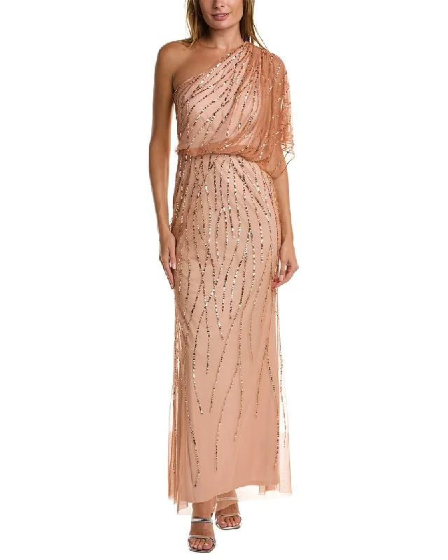 Party dress for an inverted triangle -Adrianna Papell One-Shoulder Gown