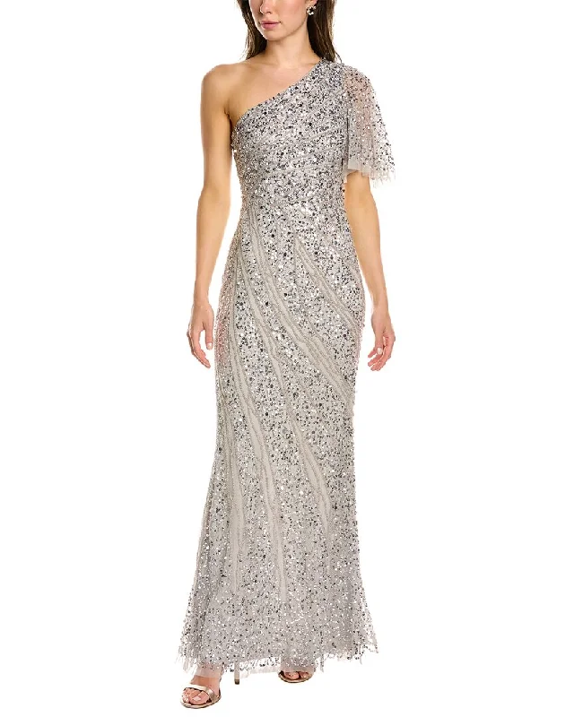 Party dress for a rectangle shape -Aidan Mattox Beaded Gown