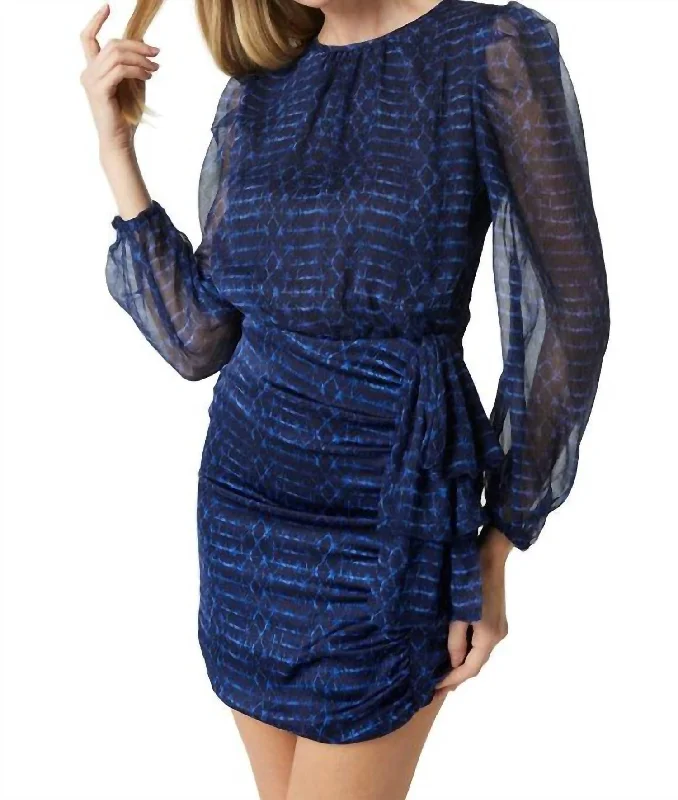 vintage inspired evening dress patterns-Amber Dress In Midnight Shibori