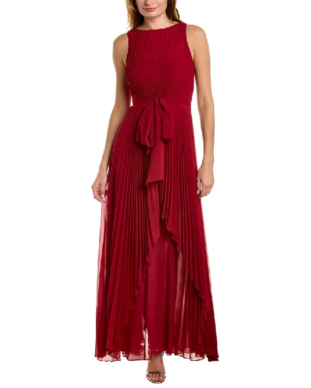 Party dress with abstract design -Badgley Mischka Accordion Pleated Gown