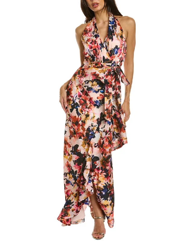 Party dress that is uniquely you -Badgley Mischka Draped Halter Gown