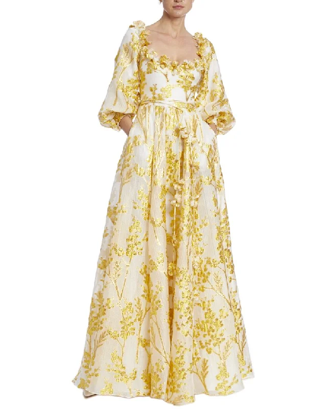 Party dress that creates a waistline -Badgley Mischka Jacquard Gown