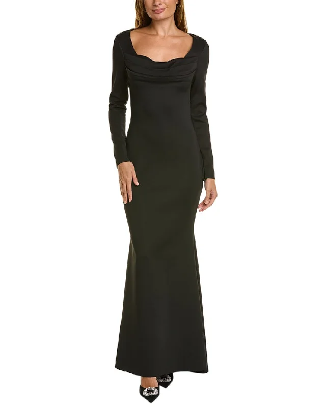 Party dress in handmade design -Badgley Mischka Pleated Column Gown
