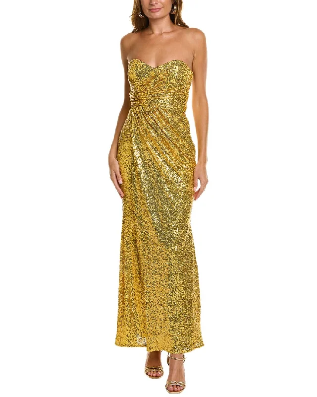Party dress that is impressive -Badgley Mischka Sequined Strapless Gown