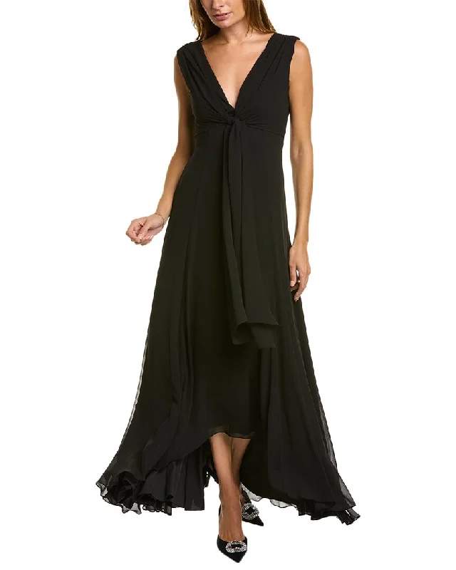 Party dress that balances proportions -Badgley Mischka Tie Top Gown