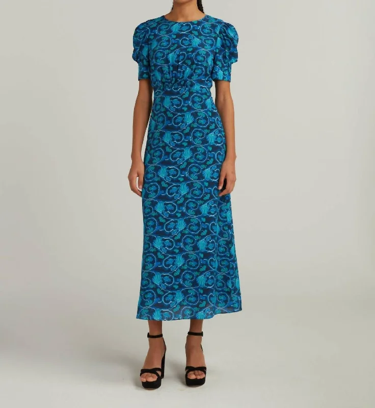 pearl-embellished evening dresses-Bianca Dress In Harvest Midnight