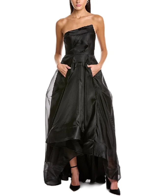 Party dress for an inverted triangle -Black by Bariano Gene Strapless Gown
