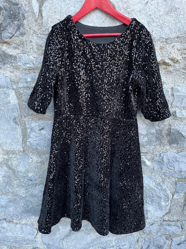 Party dress with a train detail -Black sequin dress   12-13y (152-158cm)