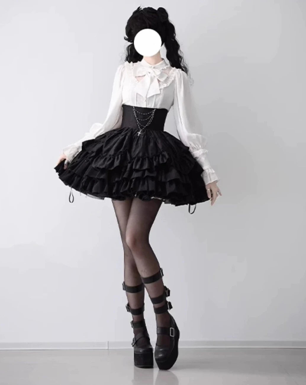 evening gowns with side pleating-【販売期間終了】Knight Paradox レイヤーミニスカート