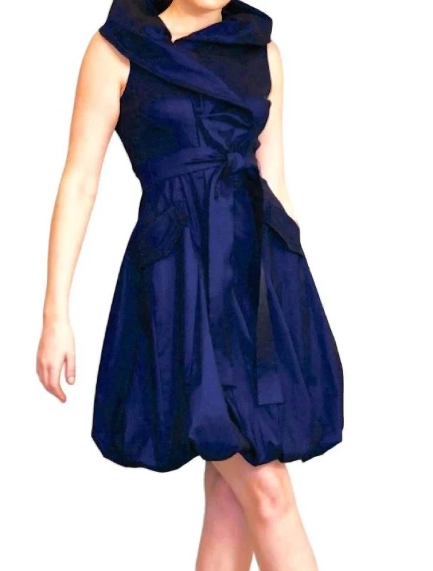 floor-length evening dresses for galas-Bubble Dress W/ Jacket Set In Midnight