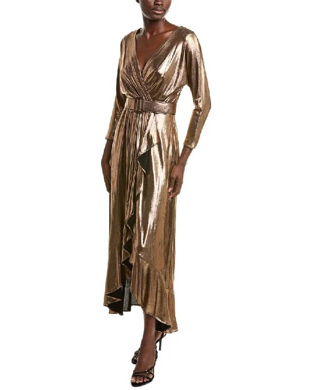 Party dress for an anniversary dinner -Eliza J Foil Knit Gown