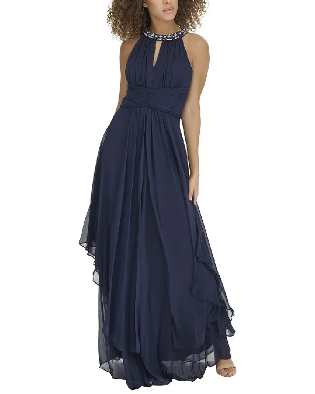 Dress for party fashionable style -Eliza J Solid Gown