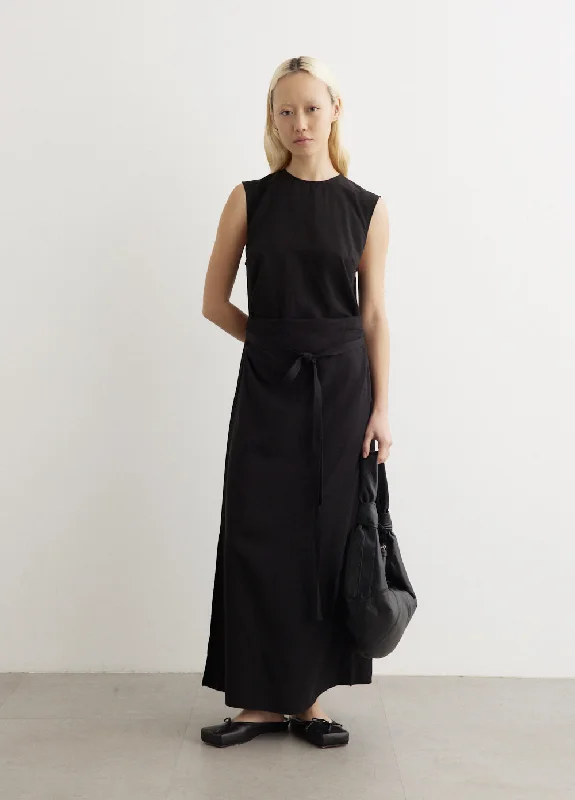 Dress for party gala event -Fluid Tie-Waist Dress
