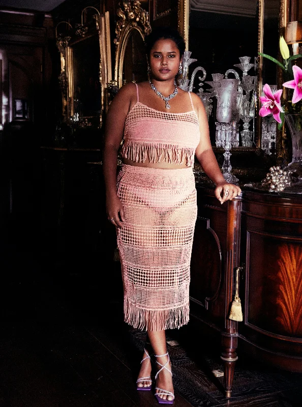 Party dress: where to buy -Gabriella Pink Crochet Co-Ord Set