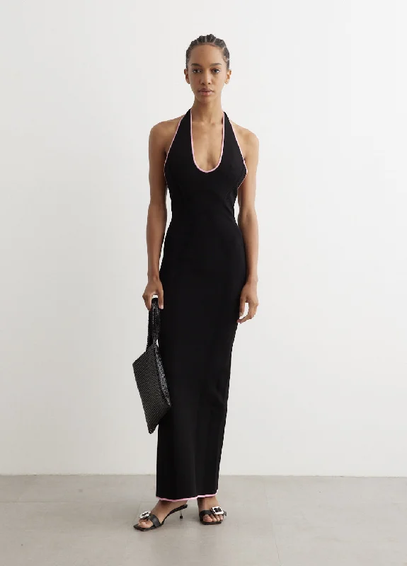 Party dress for an apple shape -India Halter Dress