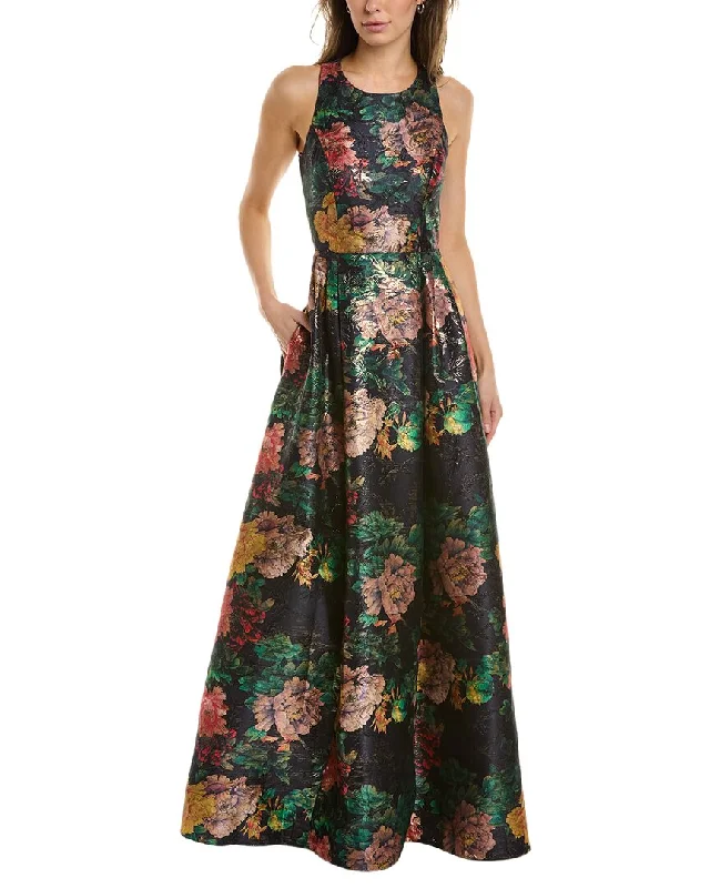Party dress for a birthday bash -Johnny Was Bayani Metallic Jacquard Gown