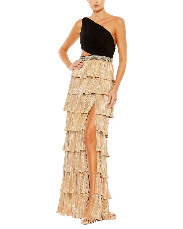 Party dress that hides belly fat -Mac Duggal Gown