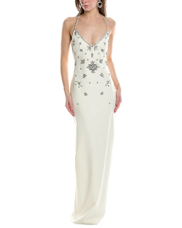Party dress: sustainable options -Marchesa Notte Embellished Column Gown