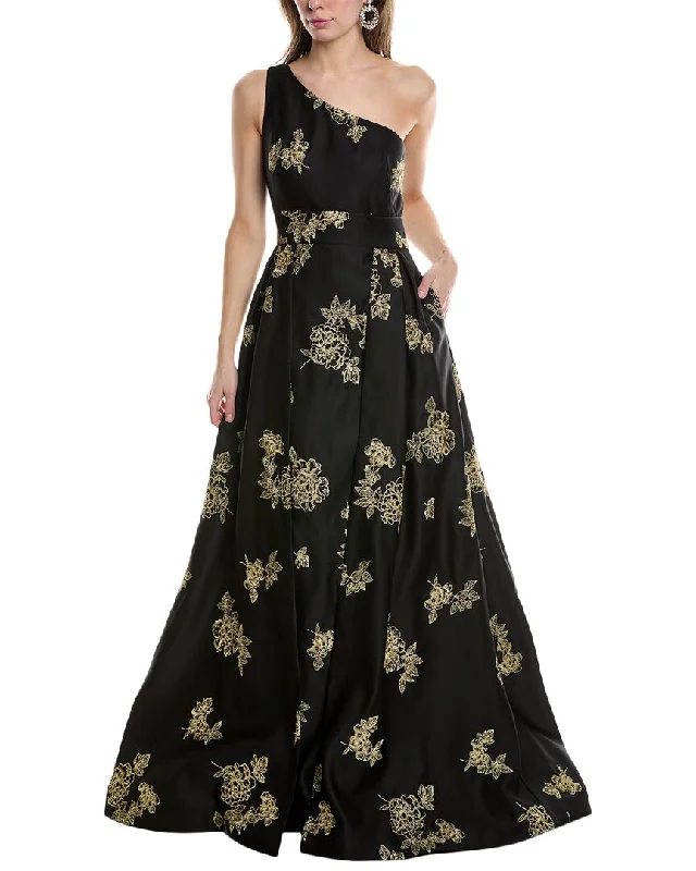Dress for party modern style -Marchesa Notte One-Shoulder Heavy Duchess Satin Gown