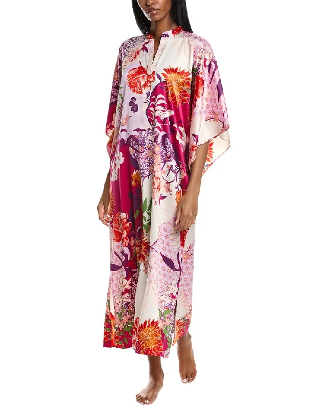 beaded evening dress necklines-N Natori Botanique Night Dress