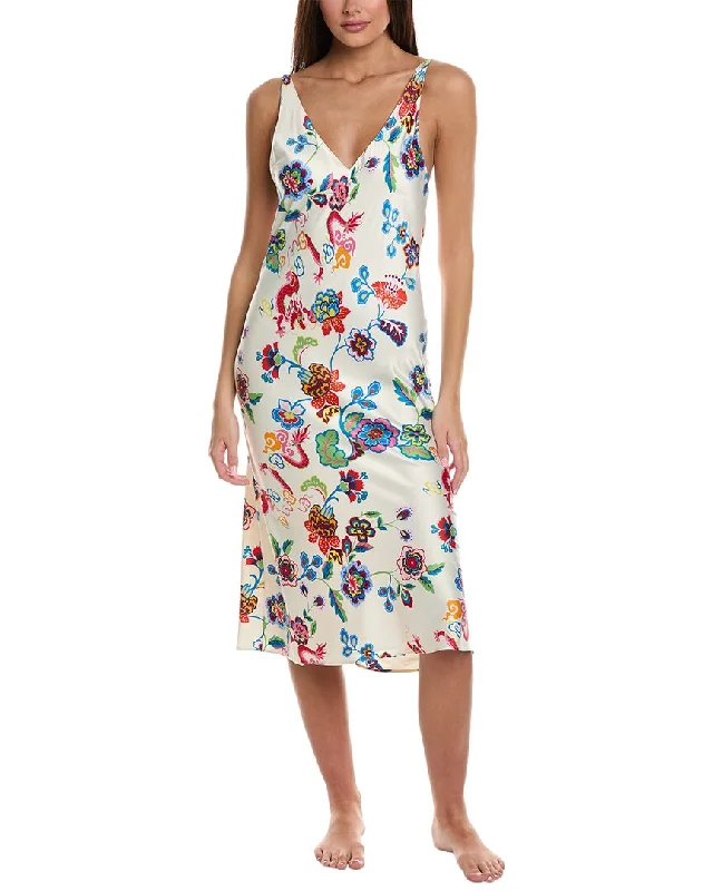 evening gowns with side appliques-N Natori Fleur Dragon Night Dress