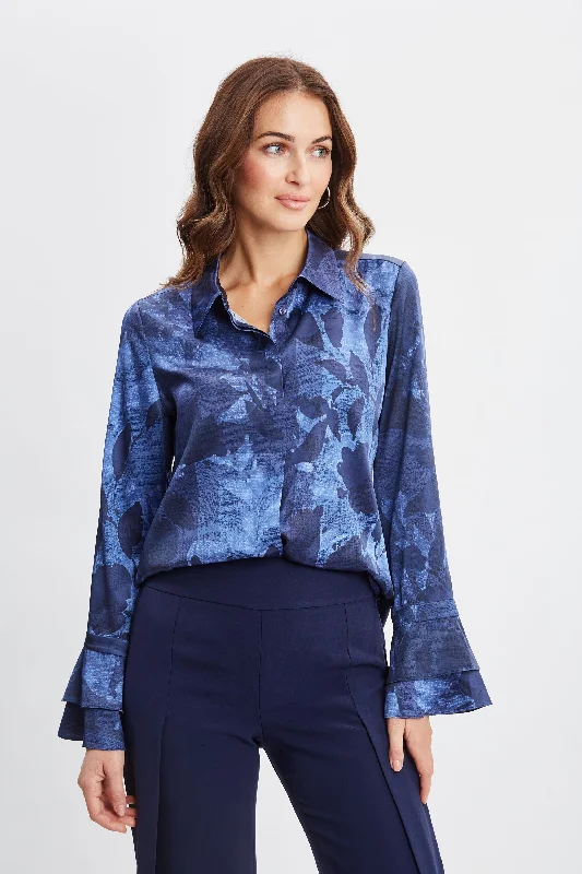 evening dress for charity premieres-Silk Satin Night Shadow Shirt