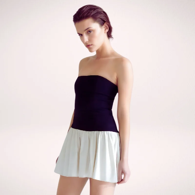Dress for party daytime event -NOIR IVORY