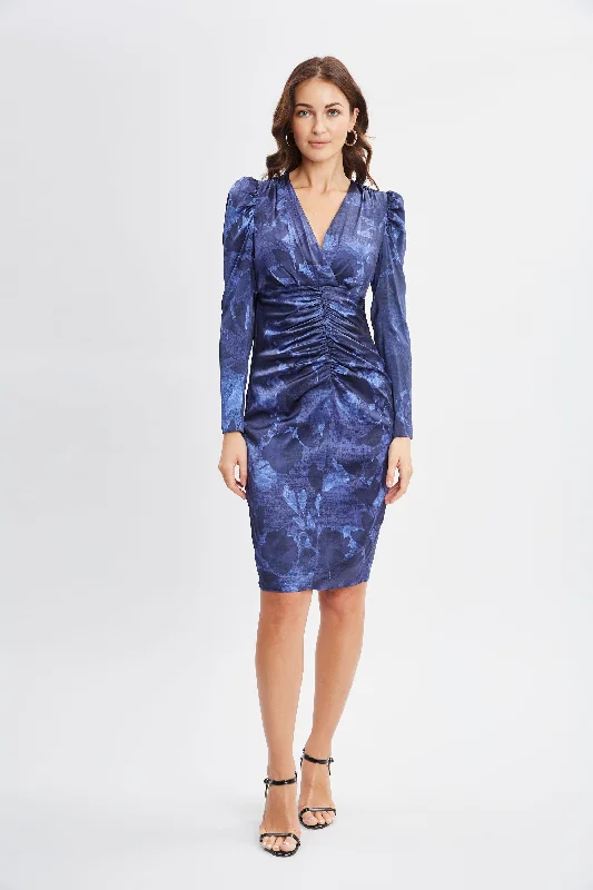 evening gowns with side beading-Silk Night Shadow Dress